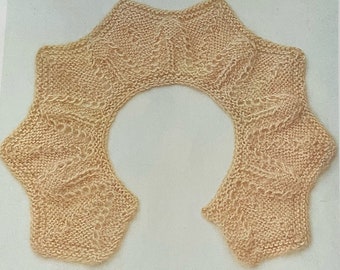 Stylish Vintage Knitted Collar Pattern Create a Fashionable Ladies Pointed Hem Neckpiece Knitting Tutorial Instant Digital Download