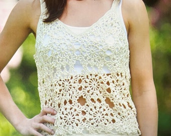 Crochet Summer Lacy Motif Vest Pattern A Lovely Crochet Lacy Top Instant Download