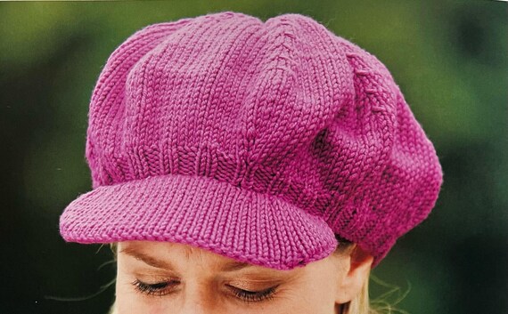 Knitted Cap Pattern Create a Cosy Autumn Sixties Style Peaked Cap Design  Cosy Autumn Hat Knitting Tutorial Instant Digital Download