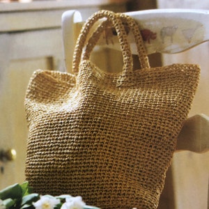 Stunning Crochet Raffia Bag Pattern Create this Easy Shopping tote Ideal for Summer A Lovely Crocheting Tutorial Instant Digital Download
