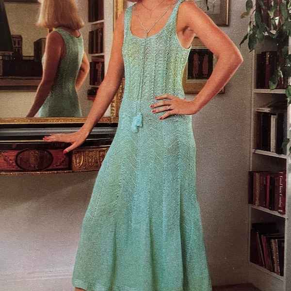 Vintage Knitted Dress Pattern Evening Dress Knitting PDF Pattern Instant Download