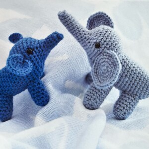 Cute Crochet Mother and Baby Elephants Pattern Amigurumi Crochet Instant Download