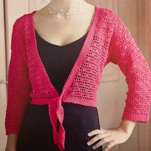 Beautiful Crochet Bolero Pattern Make A Summer Cardigan With Tie At The Front Easy Crochet Tutorial Instant Digital Download