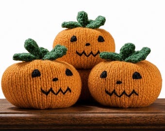 Little Knitted Pumpkin Pattern Easy Halloween Decoration Autumn Designs Knitting Tutorial Instant Digital Download