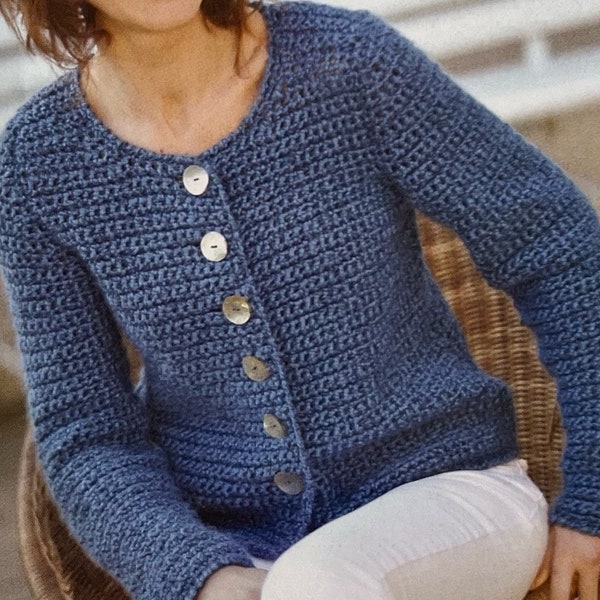 Stunning Easy Crochet Textured Boxy Classic Cardigan Pattern Instant Download