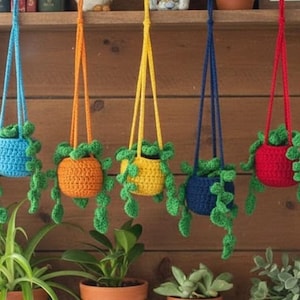 Decoración de maceta colgante de crochet: enredaderas frondosas de crochet, tutorial fácil de crochet, decoración de paredes y ventanas, descarga digital instantánea