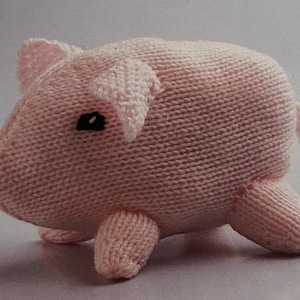 Little Cute Vintage Knitted Piglet Toy Knit A Sweet Tiny Pig As A Gift Knitting Tutorial Instant Digital Download