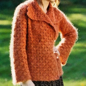 Crochet a Cosy Cardigan with this Pattern Chunky Collar Style Jacket Ideal Autumn Coat Crocheting Tutorial Instant Digital Download