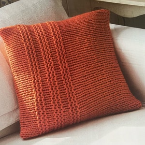 Easy Knitted Garter Stitch Cushion Cover Beginner Friendly Knitting Tutorial Instant Digital Download