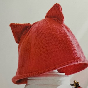Knitted Cat Hat Pattern Create A Cute Kitten Ears Beanie Knitting Tutorial Animal Lovers Handmade Autumn Gifts Instant Digital Download