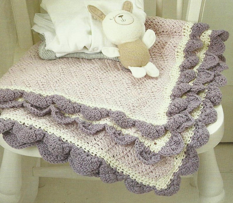 Cute Crochet Baby Blanket Pattern Create Ruffle Border an Eye Catching ...