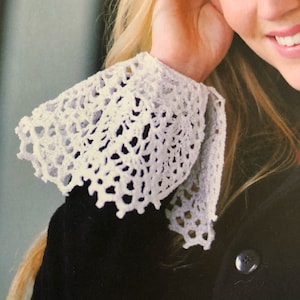Crochet Lace Cuff Pattern Frilly Gothic Style Design Create Romantic Victorian Style Lacy Crocheting Tutorial Instant Digital Download