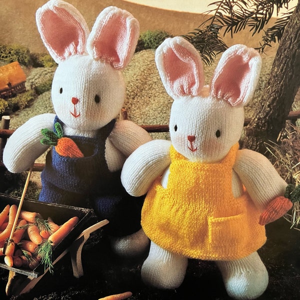 Knitted Bunny Teddy Pattern PDF Knitting Vintage Pattern Instant Download