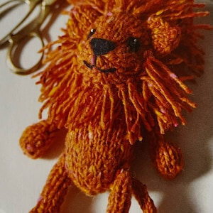 Knitted Lion Pattern Create Cute Feline Keyring Charms King of the Jungle Create Sweet Gifts Knitting Tutorial Instant Digital Download