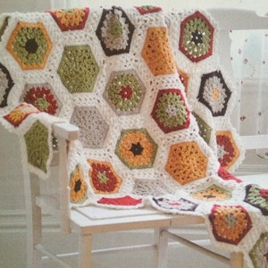 Stunning Crochet Hexagon Granny Blanket Pattern An Easy Cosy Cottage Crocheting Tutorial Instant Digital Download