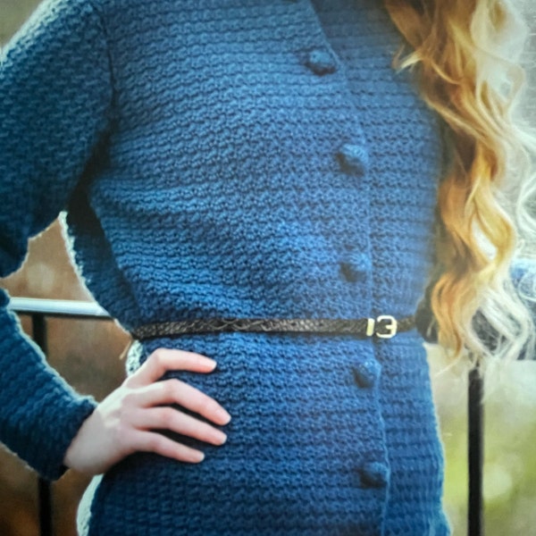 Beautiful Chic Crochet Textured Fitted Jacket Pattern instant Download