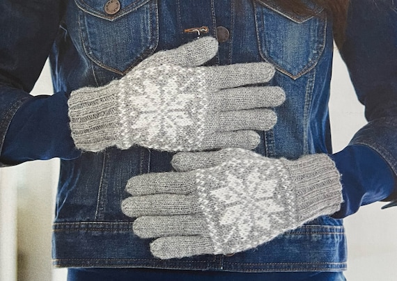 Snowflake Gloves Knitting Pattern Fair Isle Mitten Tutorial