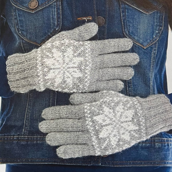 Snowflake Gloves Knitting PDF Pattern Instant Download