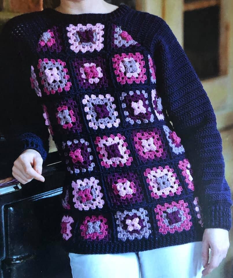 Crochet Granny Square Jumper PDF Crochet Jumper Pattern Etsy