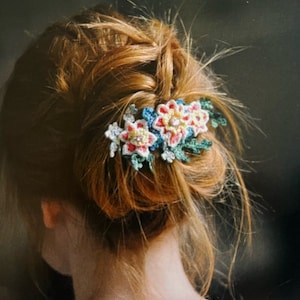 Schöne Häkelperlen und Blumen Haarspange Häkelanleitung Perfektes handgemachtes Haar Accessoire Häkelanleitung Sofort Digitaler Download