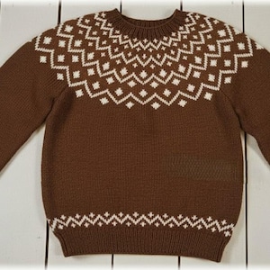 Suéter feminino de tricô Fair Isle: Tricote um suéter moderno em estilo nórdico com um tutorial fácil de tricô e download digital instantâneo para o Natal e inverno.