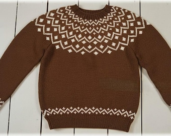 Women's Knitted Fair Isle Sweater Knit A Trendy Nordic Style Jumper Easy Knitting Tutorial Instant Digital Download Christmas Winter Design