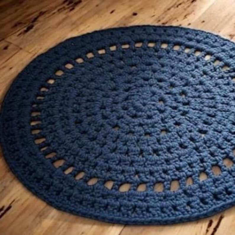 Patrón de alfombra redonda de crochet: crea una alfombra circular para una acogedora decoración del hogar con crochet grueso. Tutorial de crochet: descarga digital instantánea. imagen 3