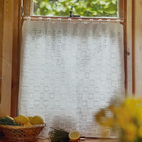 An Easy Crochet Mesh Cotton Curtain PDF Crochet Pattern Instant Download