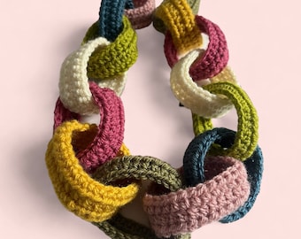 Crochet Decoration Pattern Christmas Traditional Paper Chains With Yarn Easy Beginner Friendly Crocheting Tutorial Instant Digital Download