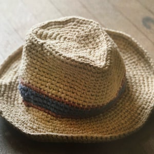 Sommer häkeln Stetson Stil Cowboy Hut Muster Strohhüte Häkeln Anleitung Sofortiger digitaler Download