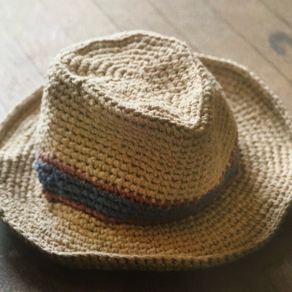 Summer Crochet Stetson Style Cowboy Hat Crochet Pattern Instant Download