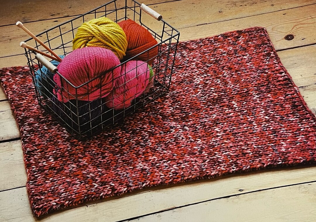Knitted Rectangular Rug Pattern Soft Floor Mat for Bedroom, Living Room ...