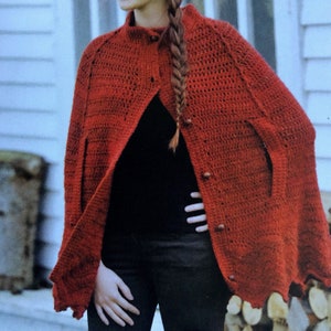 Beautiful Coat Styled Crochet Cape Pattern A Crochet Cloak Design Crocheting Tutorial Digital Download