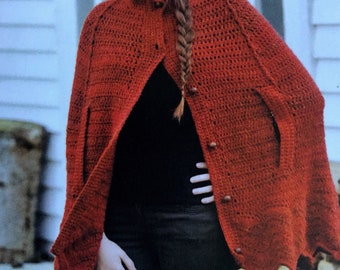 Beautiful Coat Styled Crochet Cape Pattern A Crochet Cloak Design Crocheting Tutorial Digital Download