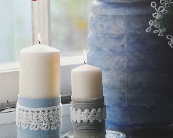 Lovely Crochet Lace Candle Wraps Perfect For Adding A Handmade Touch Pattern Instant Download