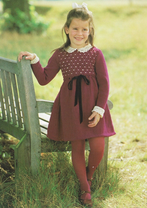 Beautiful Vintage Knitted Smocked Dress Pattern Crochet Collar and Cuffs Knitting Tutorial Retro Designed Dress Instant Digital Download - Etsy UK Beautiful Vintage Knitted Smocked Dress Pattern Crochet Collar and Cuffs Knitting Tutorial Retro Designed Dress Instant Digital Download - Etsy UK
