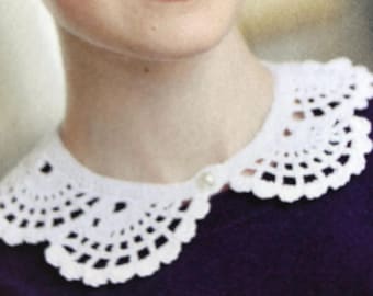 Bellissimo modello di colletto in pizzo all'uncinetto, accessorio di moda sorprendente e veloce da realizzare, dall'aspetto unico, tutorial facile da realizzare all'uncinetto, download digitale