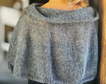 Knitted Soft Cape Pattern Knitting PDF Pattern Knitted Cloaks Instant Download