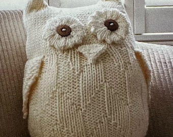 Knitted Owl Amigurumi Pattern Easy to Follow Knitting Owl Cushion Pattern for A Cute Cosy Decor Chunky Knitters Pattern Beginner Friendly