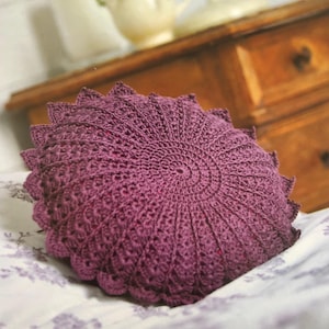 Beautiful Easy Crochet Round Petal Cushion Pattern Crochet Circle Art Deco Style Pillow Crocheting Tutorial Instant Digital Download