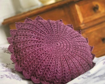 Beautiful Easy Crochet Round Petal Cushion Pattern Crochet Circle Art Deco Style Pillow Crocheting Tutorial Instant Digital Download