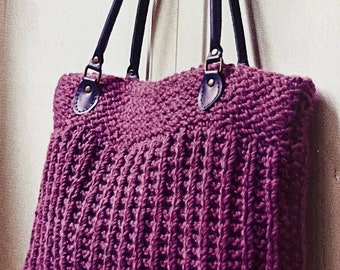 Knitted Chunky Ribbed Bag Knitting PDF Pattern