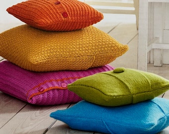 Knitted Cushion Set Pattern Create Comfy Covers Five Fun Designs