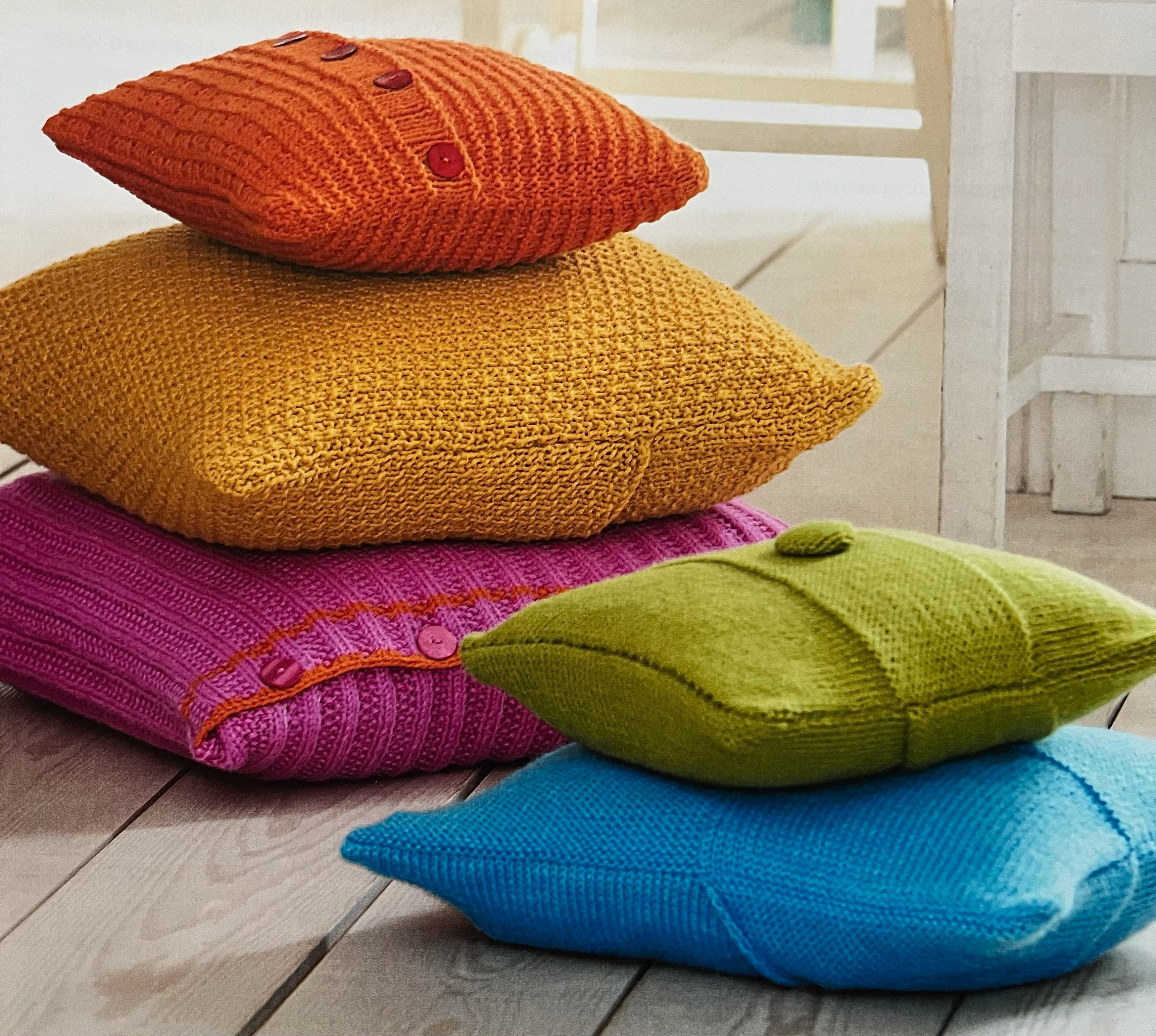 Knitted Cushion Set Pattern Create Comfy Covers Five Fun Designs For Cosy Pillows Knitting Tutorial To Knit Instant Digital Download