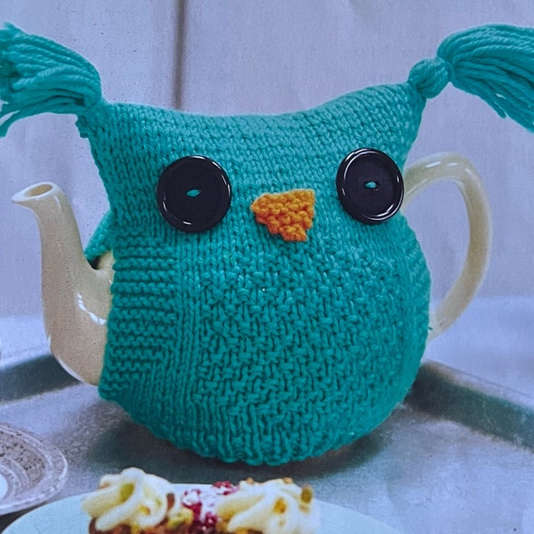 Knitted Owl Tea Pot Tea Cosy PDF Knitting Pattern Instant Download