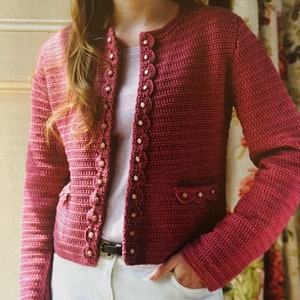 Crochet Shell Edged Cardigan Pattern Lovely Soft Jacket Crocheting Tutorial Cosy Chic Autumn Fashion Instant Digital Download