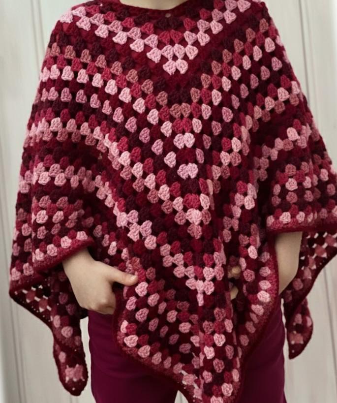 Crochet Child's Granny Square Poncho Pattern Easy Crochet Design