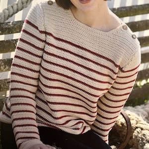 Beautiful Crochet Striped Sweater Pattern Crocheting A Breton Style Sailing Sweater A Fun Crochet Tutorial Instant Digital Download