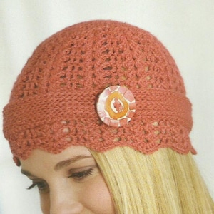 Einfaches Cloche-Hut-Häkelmuster Erstellen Sie eine leichte, luftige Sommermütze 1920-Stil durchbrochenes Design Häkelanleitung Sofortiger digitaler Download