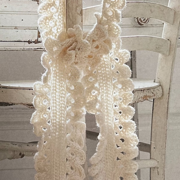 Beautiful Easy Frilly Crochet Scarf Pattern Perfect For Beginners Instant Download